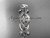 Unique flower 1ct lab diamond ring, 14k white gold, Anjays Designs