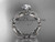 1 carat round lab diamond engagement ring, 14k white gold floral