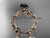 14k rose gold diamond leaf and vine engagement ring with a Black Diamond center stone ADLR124