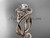 14kt rose gold diamond celtic trinity knot wedding ring, engagement ring with a "Forever One" Moissanite center stone CT7320