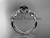 14kt white gold celtic trinity knot engagement ring, wedding ring with a Black Diamond center stone CT768