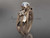 Nature Themed Unique Engagement Ring, 14kt Rose Gold Leaf and Flower Mossanite Wedding Ring ADLR253