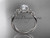 14kt white gold diamond leaf and vine wedding ring, engagement ring with a "Forever One" Moissanite center stone ADLR214