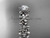 Unique flower 1ct lab diamond ring, platinum, Anjays Designs