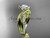 14kt yellow gold diamond leaf and vine wedding ring, engagement ring with "Forever One" Moissanite center stone ADLR78