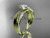 14kt yellow gold diamond leaf and vine wedding ring, engagement ring with "Forever One" Moissanite center stone ADLR78