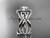 platinum celtic trinity knot engagement ring, wedding ring with a "Forever One" Moissanite center stone and double matching band CT790S