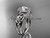 Exquisite Celtic Wedding Ring, 14kt White Gold Stunning Halo Engagement Ring CT7131