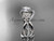 14k white gold diamond leaf and vine wedding ring, engagement set ADLR90S