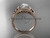 14k rose gold leaf and flower diamond unique engagement ring with a "Forever One" Moissanite center stone ADLR377