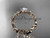 14k rose gold diamond floral leaf and vine wedding ring, engagement ring with a "Forever One" Moissanite center stone ADLR1