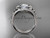 14kt white gold diamond floral wedding ring, engagement set with a "Forever One" Moissanite center stone ADLR126S