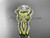 14kt yellow gold diamond floral wedding ring, engagement ring with a double matching band ADLR127S