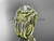 14kt yellow gold diamond floral wedding ring, engagement ring with a double matching band ADLR127S