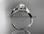 14kt white gold diamond leaf and vine wedding ring, engagement ring with  "Forever One" Moissanite center stone ADLR78