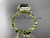14k yellow gold diamond leaf and vine wedding ring, engagement ring with a Black Diamond center stone ADLR212