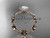 14k rose gold diamond leaf and vine wedding ring,engagement ring with a "Forever One" Moissanite center stone ADLR19D