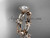14k rose gold diamond leaf and vine wedding ring,engagement ring with a "Forever One" Moissanite center stone ADLR19D