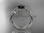 14kt white gold celtic trinity knot wedding ring, engagement ring with a Black Diamond center stone CT7130