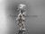 Unique 14kt white gold diamond floral leaf and vine wedding ring, engagement ring ADLR270