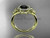 14kt yellow gold diamond leaf and vine wedding ring, engagement ring with a Black Diamond center stone ADLR89