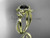 14kt yellow gold diamond leaf and vine wedding ring, engagement ring with a Black Diamond center stone ADLR89