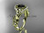 14kt yellow gold diamond celtic trinity knot wedding ring, engagement ring with a Black Diamond center stone CT7211