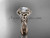 14kt rose gold diamond celtic trinity knot wedding ring, engagement ring with a "Forever One" Moissanite center stone CT7416