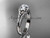 Celtic Trinity Diamond Engagement Ring ,14kt White Gold Superlative Triquetra Wedding Ring CT7108