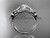 Celtic Diamond Wedding Ring Set, 14kt White Gold Trinity Knot Moissanite Engagement Ring CT785