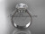 Solitaire Halo Diamond Engagement Ring, Platinum Wedding Ring Set ADLR101S