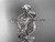 1ct lab grown diamond flower engagement ring, platinum IGI certified