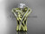 14kt yellow gold diamond celtic trinity knot wedding ring, engagement ring with double matching band CT7320S