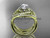 14kt yellow gold diamond celtic trinity knot wedding ring, engagement ring with double matching band CT7320S
