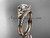 14kt rose gold diamond floral wedding ring, engagement set with a "Forever One" Moissanite center stone ADLR126S