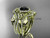 Double Matching Band Wedding Ring Set, 14kt Yellow Gold Trinity Black Diamond Engagement Ring CT789S