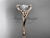 Celtic trinity knot engagement ring with 1 carat round lab grown diamond D VS1 in 14k rose gold