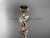 14kt rose gold diamond leaf and vine wedding ring, engagement ring with Black Diamond center stone ADLR59