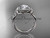 Antique Celtic Wedding Ring, 14kt White Gold Halo Diamond Engagement Ring CT7330