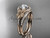 14kt rose gold diamond leaf and vine wedding ring, engagement set with a "Forever One" Moissanite center stone ADLR91S