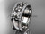 platinum diamond engagement ring, butterfly engagement ring, flower wedding band ADLR500B