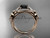 14kt rose gold celtic trinity knot engagement ring ,diamond wedding ring with Black Diamond center stone CT785