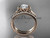 14kt rose gold diamond unique engagement set, wedding ring  ADER154S