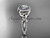 platinum diamond celtic trinity knot wedding ring, engagement ring with a "Forever One" Moissanite center stone CT7127