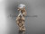Unique 14kt rose gold diamond floral leaf and vine wedding ring, engagement ring ADLR270