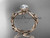 Unique 14kt rose gold diamond floral leaf and vine wedding ring, engagement ring ADLR270