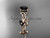 14kt rose gold diamond celtic trinity knot wedding ring, engagement ring with a Black Diamond center stone CT7215