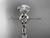 14kt white gold diamond celtic trinity knot wedding ring, engagement ring with a "Forever One" Moissanite center stone CT7219 14kt white gold diamond celtic trinity knot wedding ring, engagement ring with a "Forever One" Moissanite center stone CT7219