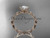 14kt rose gold diamond leaf wedding ring, engagement ring ADLR21