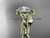 14kt yellow gold celtic trinity knot engagement set, wedding ring with a "Forever One" Moissanite center stone CT789S